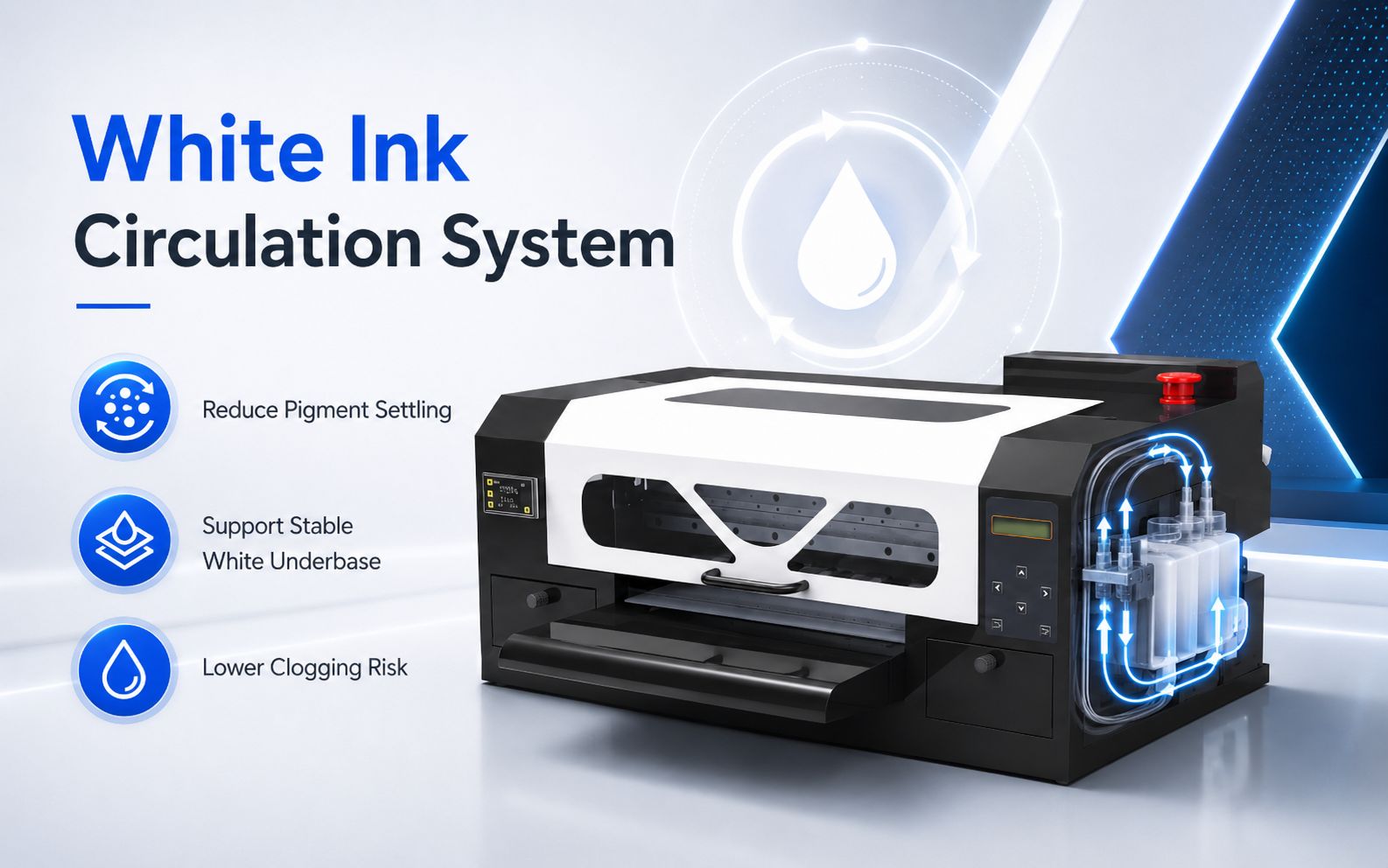 White ink circulation system of A3 MAX XP600 DTF printer