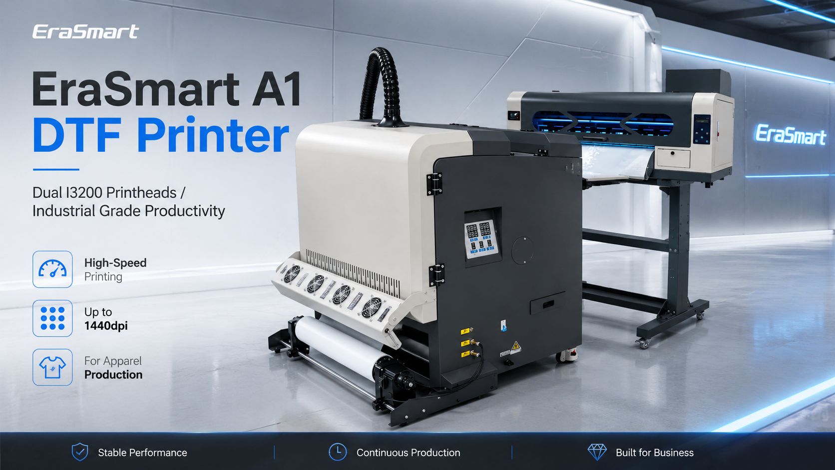 EraSmart A1 DTF Printer Dual I3200 Printheads hero image